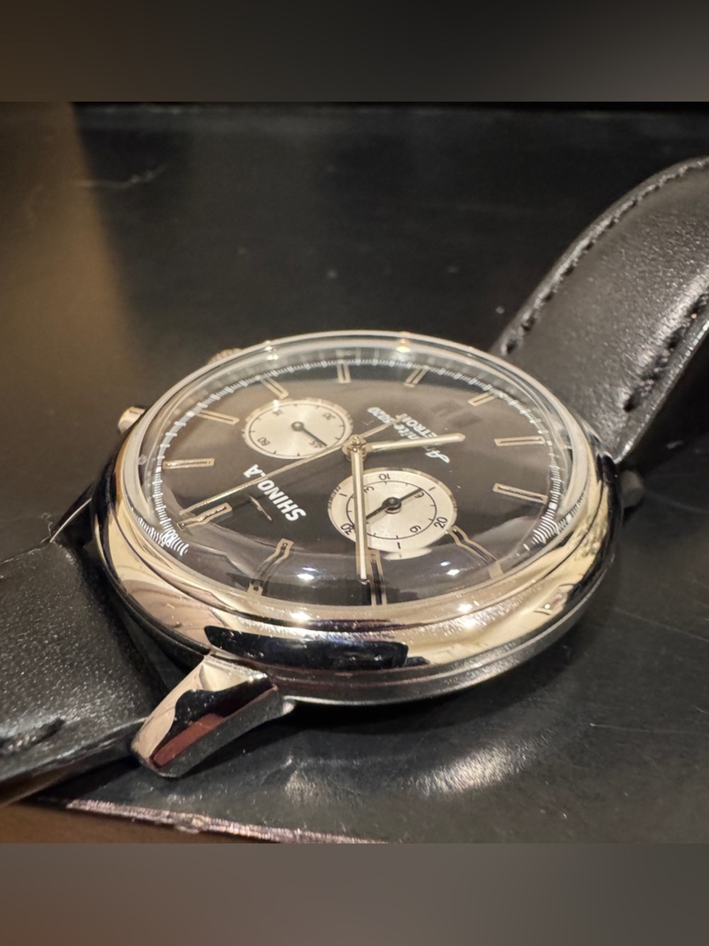 Shinola Bedrock Chronograph Watch with Black Leather Strap - Picture 10 of 14